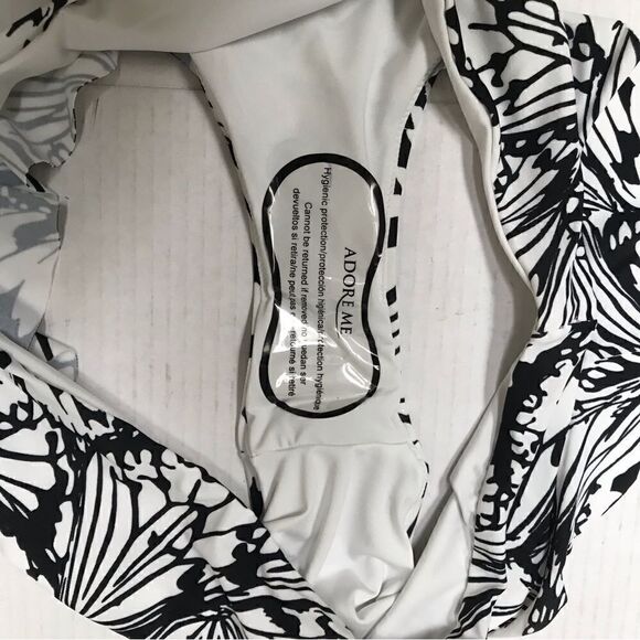 Adore Me black & white butterfly two piece bikini swimsuit 34A/M - Picture 5 of 6